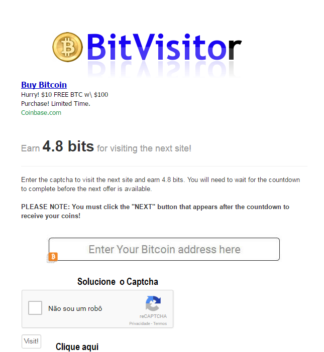 Bitcoin Brasil: BitVisitor, Bitcoins para visitar sites.