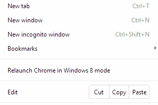 switch chrome into windows 8 app