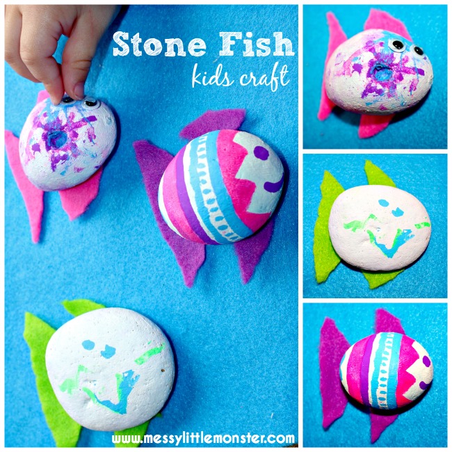 Stone Fish Craft For Kids Use Painted Stones And Chalk Pens To Make Stone Fish Craft For Kids Use Painted Stones And Chalk Pens To Make