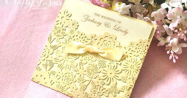 Wedding Card Malaysia Crafty Farms Handmade : Champagne Laser Cut ...
