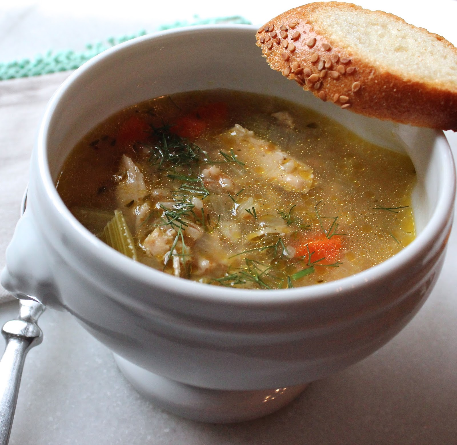 Hey, Mom! What's For Dinner? Chicken Farro Soup