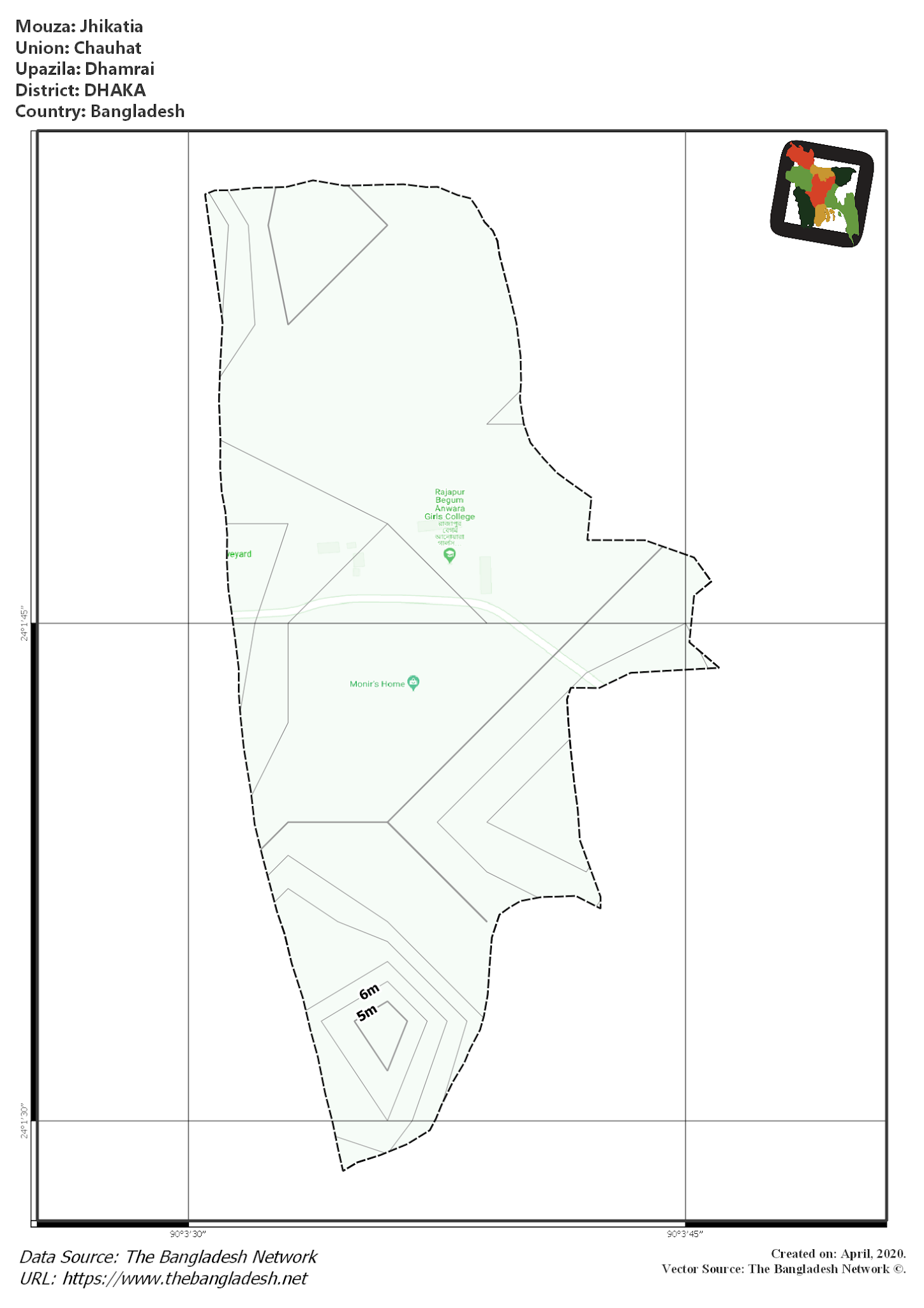 Map of Jhikatia Mouza of Dhamrai Upazila, DHAKA Map of Jhikatia Mouza of Dhamrai Upazila, DHAKA, Bangladesh.