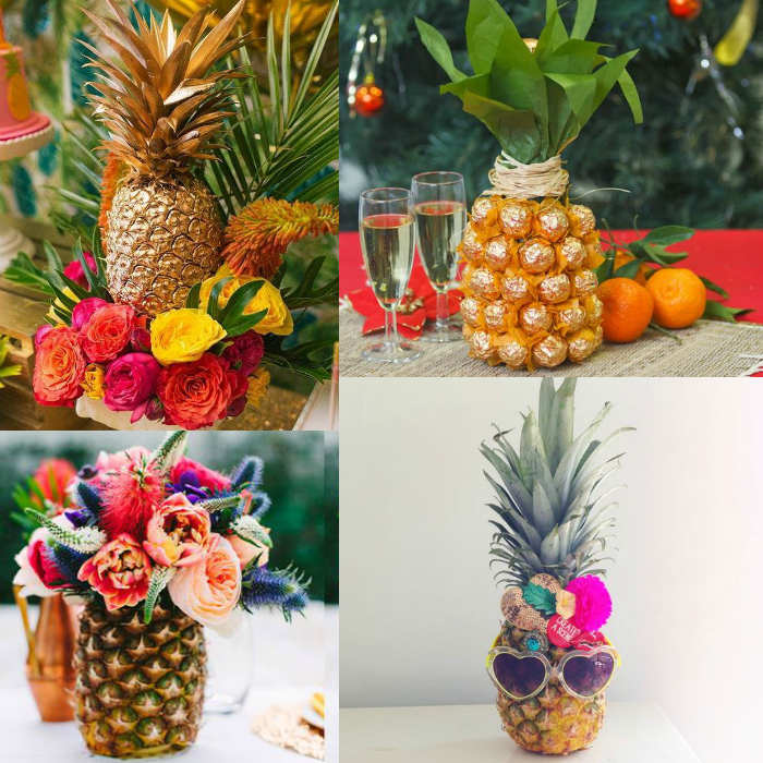 Festa tropical: dicas de decoração festa tropical, abacaxi dourado, festa abacaxi
