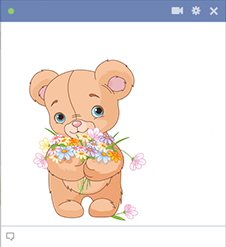 Flowers teddy sticker for Facebook
