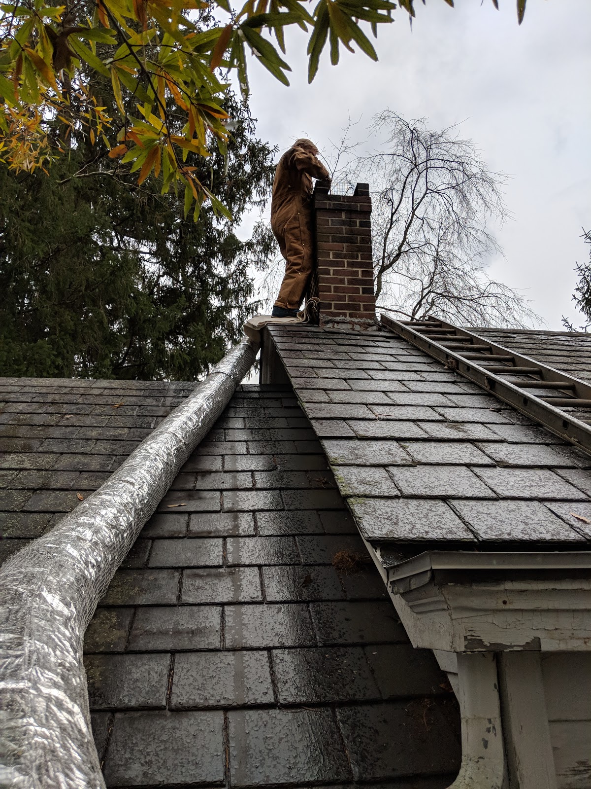 An Old Farm Installing A Chimney Liner
