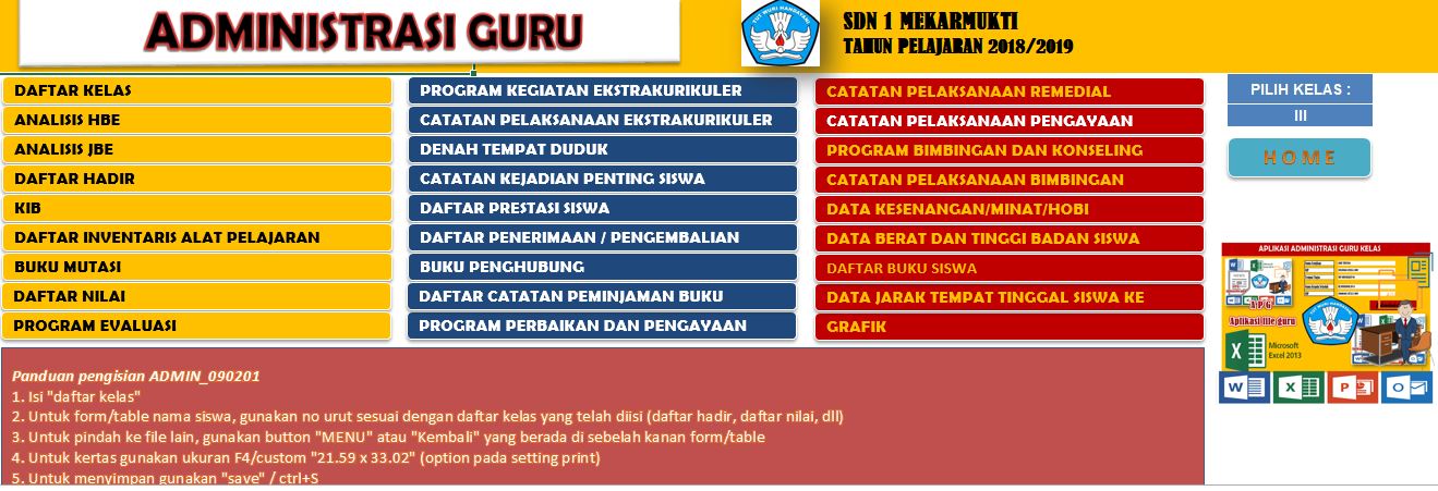 Download Software Aplikasi Administrasi Guru Tahun Pelajaran 2018 2019 Guru Jumi