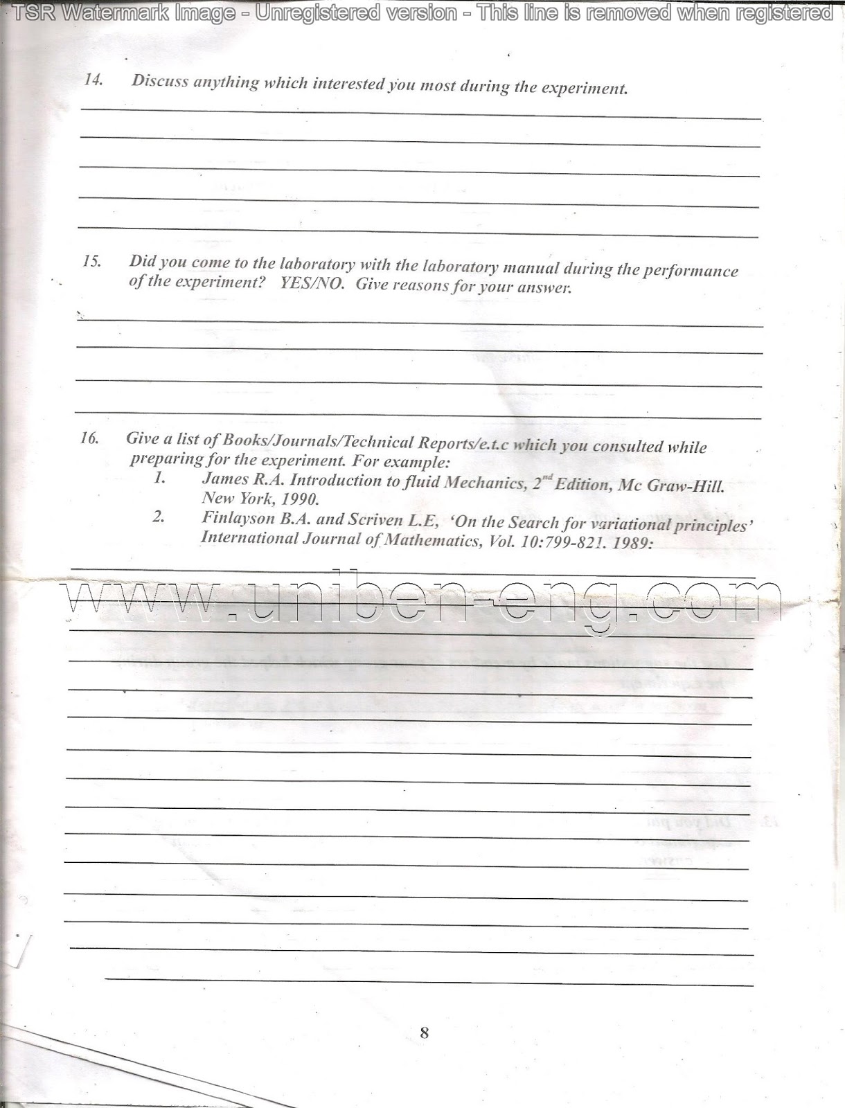 Step To Step Guide On How To Write Mechanical Laboratory Reports University of Benin (UNIBEN