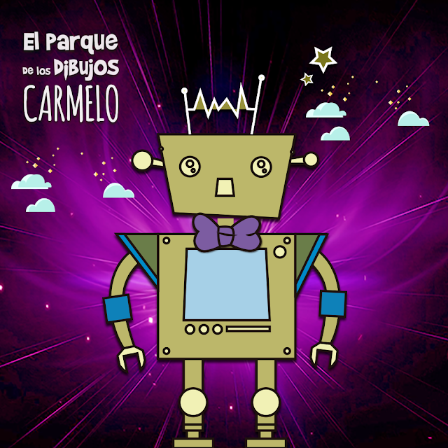 El robot Carmelo de Planeta Pomelo, serie exclusiva de El Parque de los Dibujos