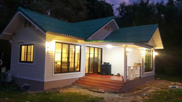 These small houses design has 2-3 bedrooms, 1-2 bathrooms, living area, and a kitchen. The total area under 110 sq.m. The construction cost is not more than 1.1 Million Baht or 35,000 USD.  If the design and decoration of these houses meet your needs then try to use it.