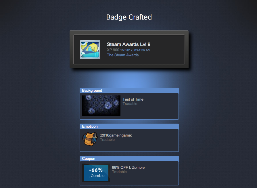 2016 Steam Awards Badge, The.
