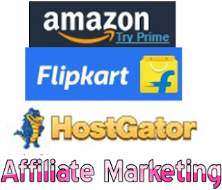 Affiliate Marketing Earning Source This Picture Contains Amazon, Flipkart, Hostgator Logo