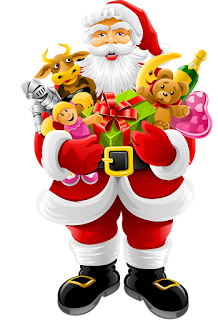 Santa Claus holding gifts png image