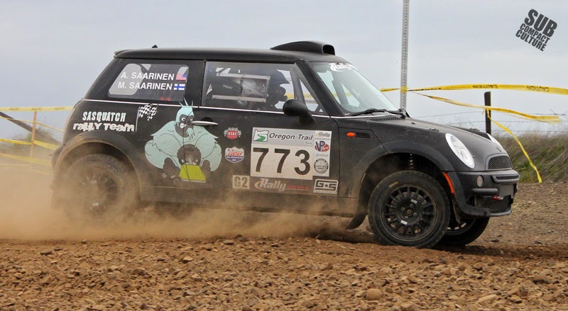 Black MINI Cooper rally racer