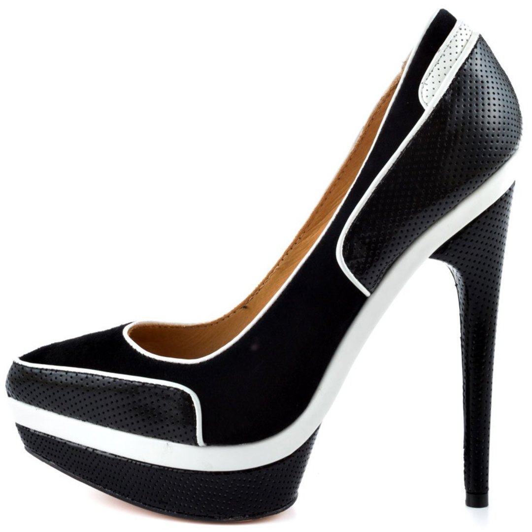 high heels black and white