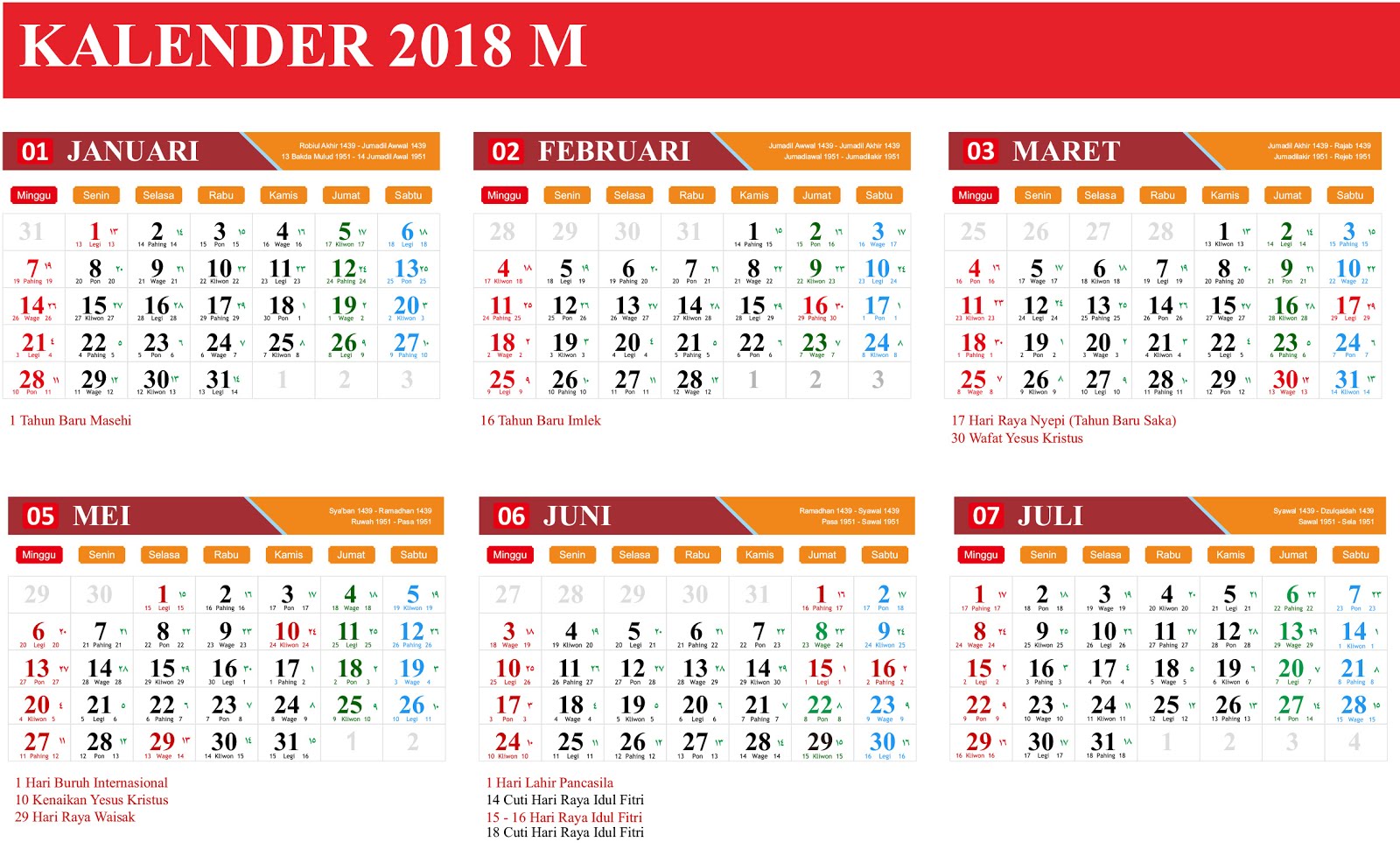 Download Template Kalender 2021 Masehi Dan Hijriyah Format Cdr