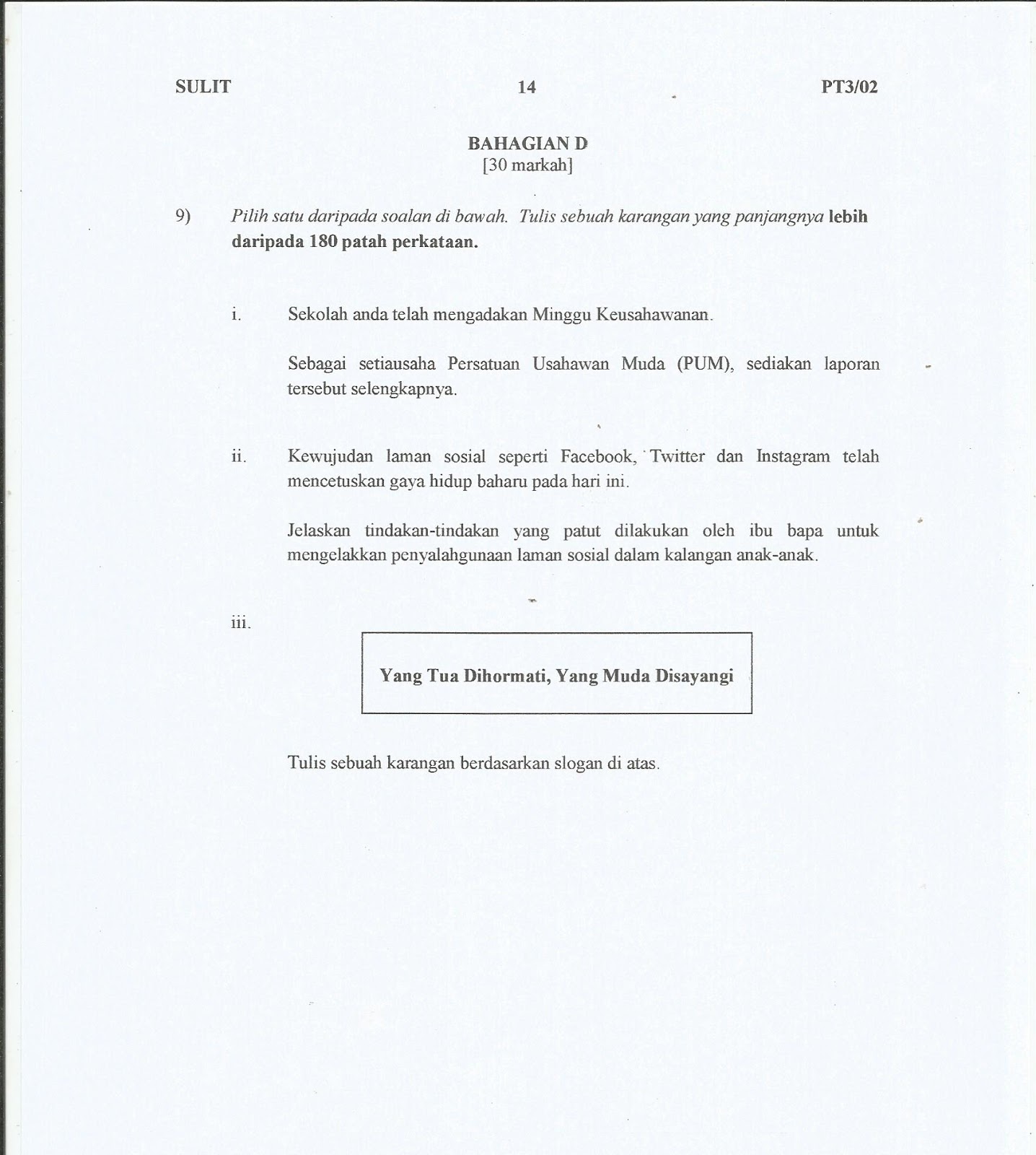 Cikgumohdramsul Blogspot Contoh Soalan Bahasa Melayu Pt3 Penulisan Karangan