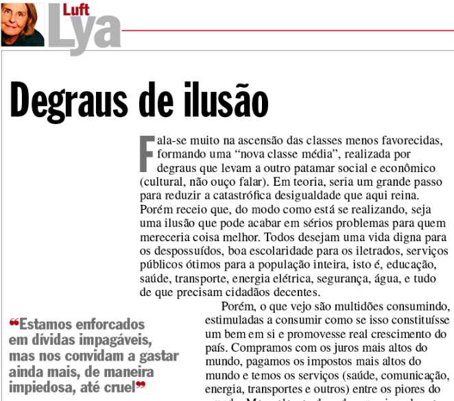 Oficina de Gerência: O texto de Lya Luft é uma flecha certeira.