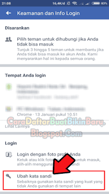 ganti sandi facebook lama
