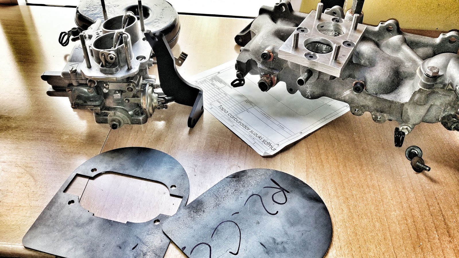 TOUGE MOTORSPORT SUZUKI SAMURAI WEBER DOUBLE BODY CARB ADAPTER PLATE