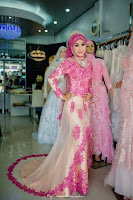 Gaun Pengantin Muslim Modern Warna Pink