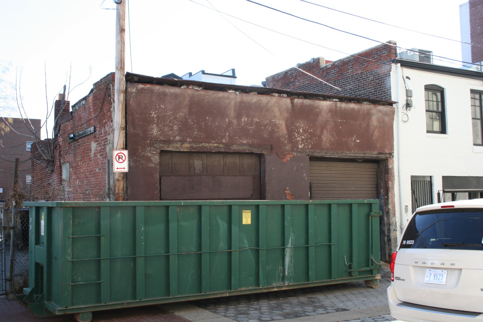 Preserving DC Stables Demolition Dumpster Arrives in Naylor Court