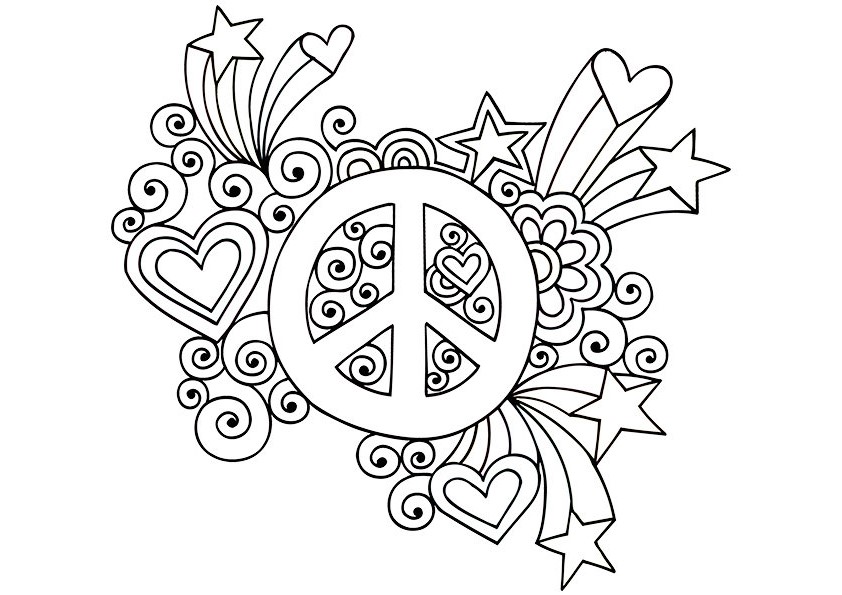 paisley coloring pages peace - photo #6