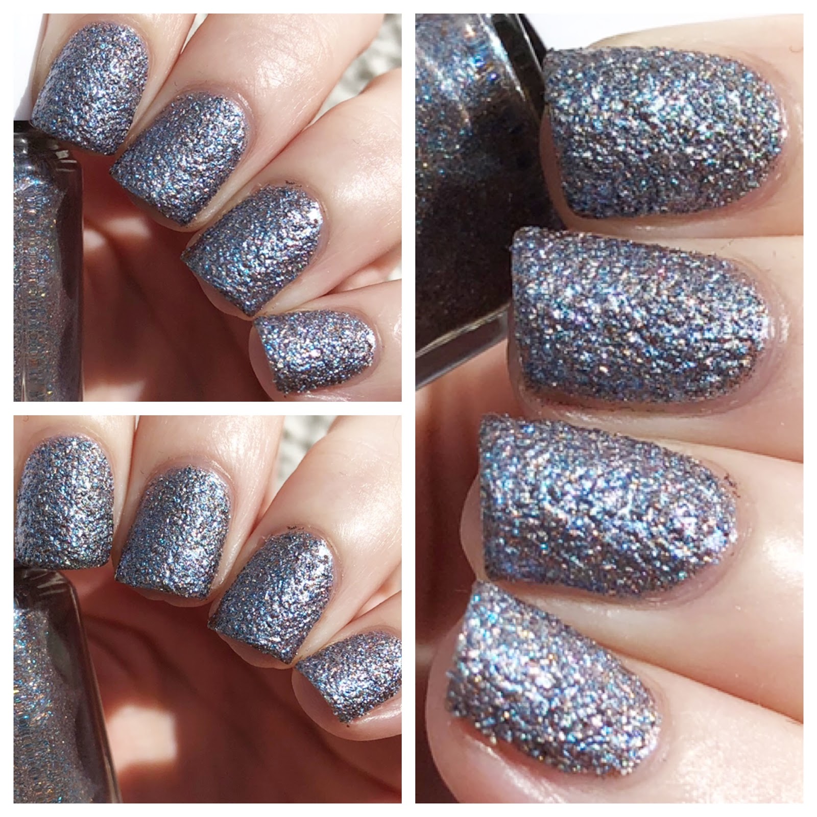 cat eyes & skinny jeans NOTD Essie Concrete Glitter Nail Polish