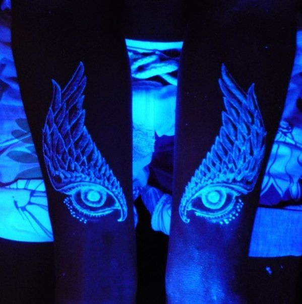 Eyes and wings UV Tattoos or Black Light Tattoos Eyes and wings UV Tattoos or Black Light Tattoos