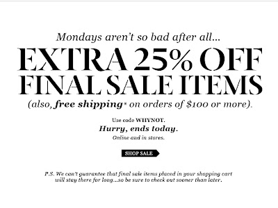 J.Crew Aficionada: Madewell Email: Ends today: extra 25% off final sale ...