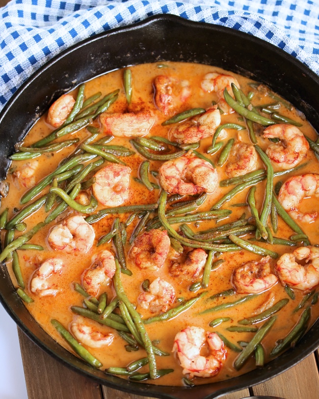 Just Jessie B Quick Shrimp & Green Bean Curry Skillet PALEO, Whole30