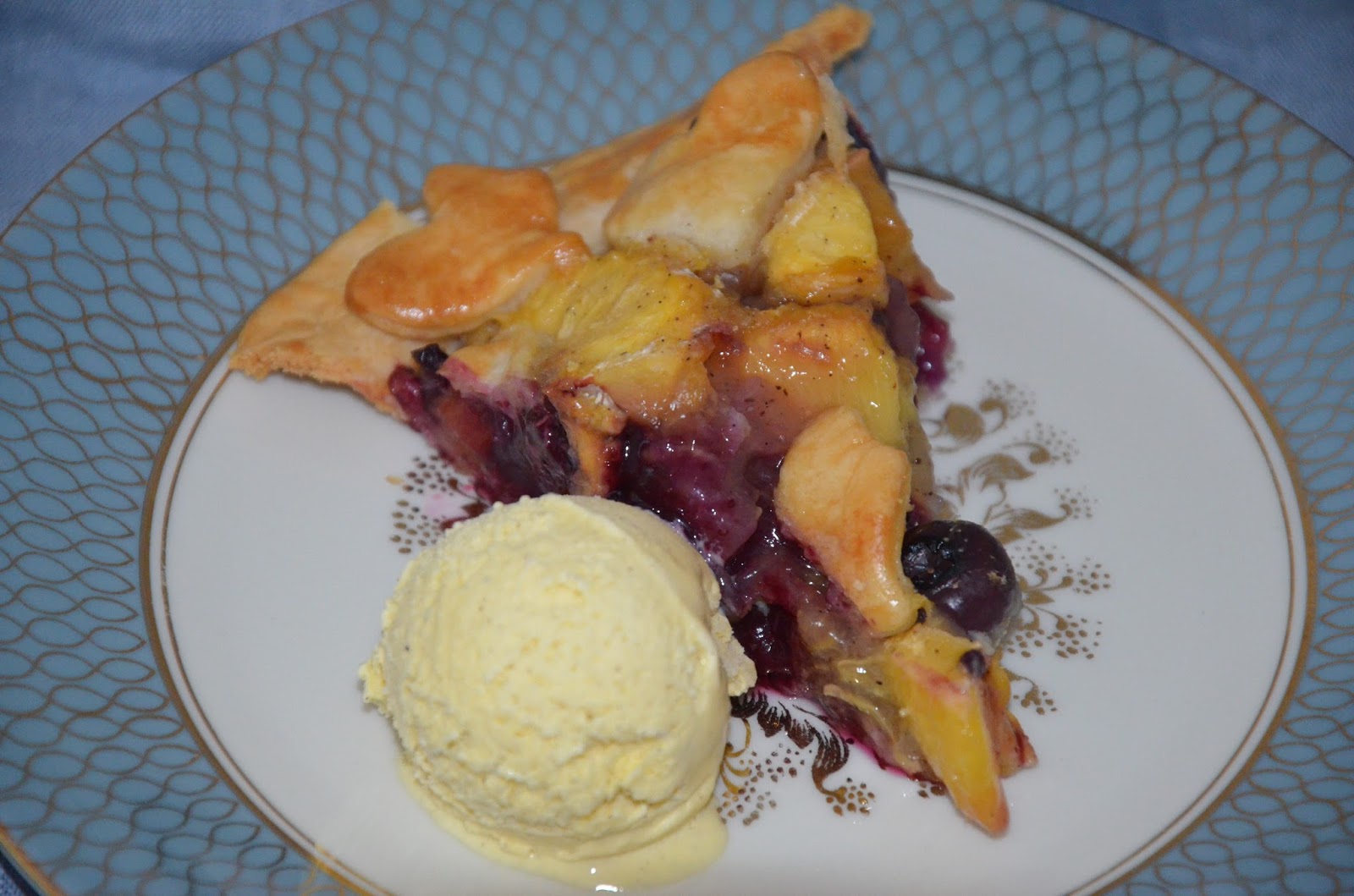 Pfirsich-Blaubeer-Pie - Rezeptra - Food and More