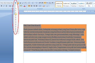 Pengaturan Ukuran Huruf Dan Fungsi Dasar Microsoft Word 2007