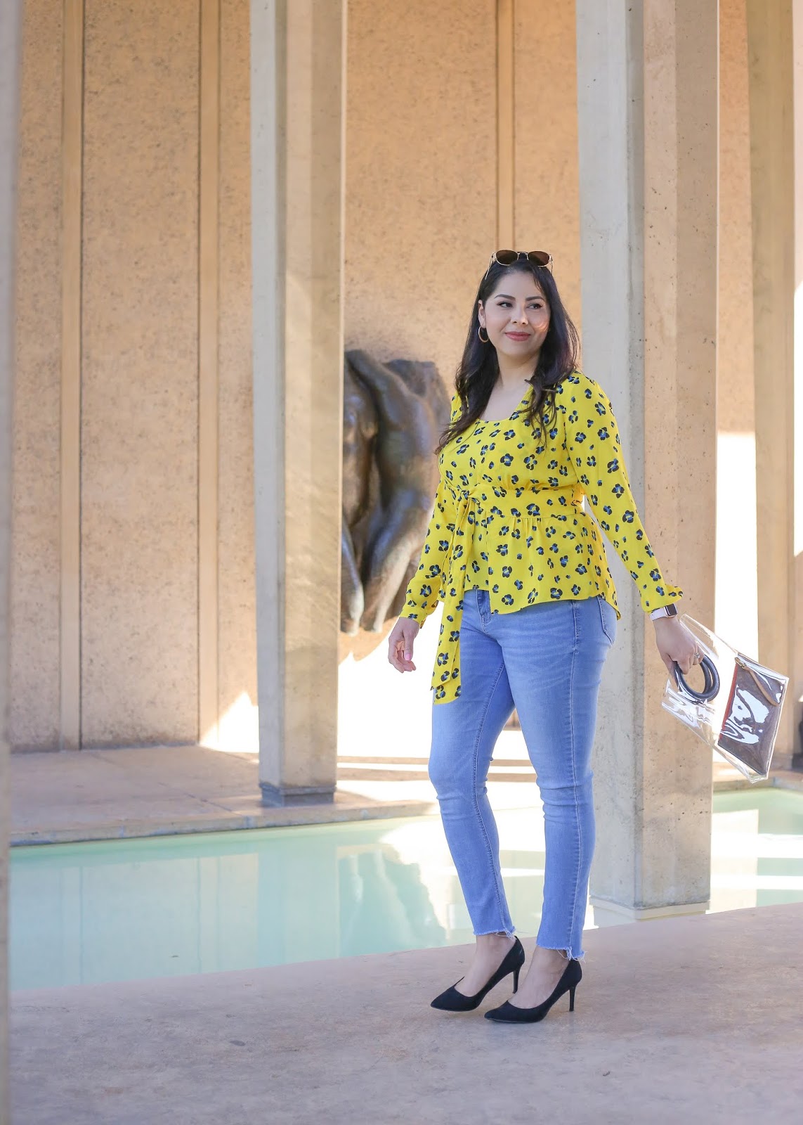 Yellow trend outfit idea yellow top with jeans outfit idea, how to wear yellow this spring