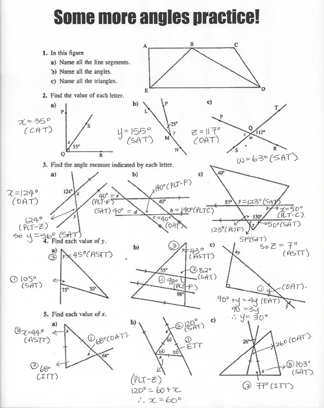 Grade 9 Academic Mathematics Class 2017 - 2018 : Taking up Angles