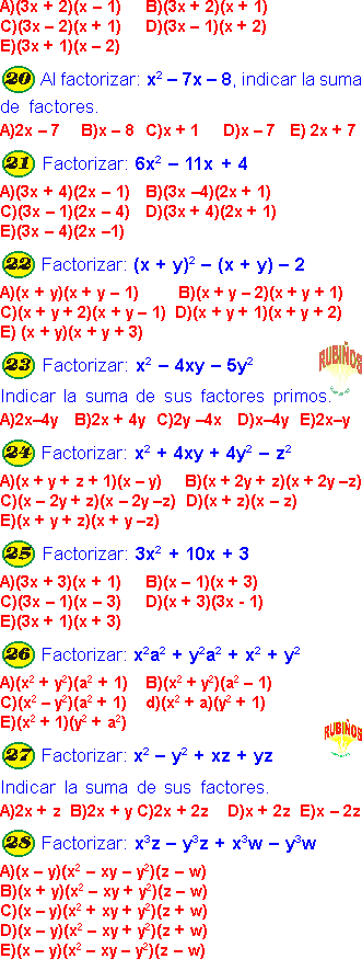 FACTORIZACIÓN DE POLINOMIOS EJERCICIOS RESUELTOS PDF