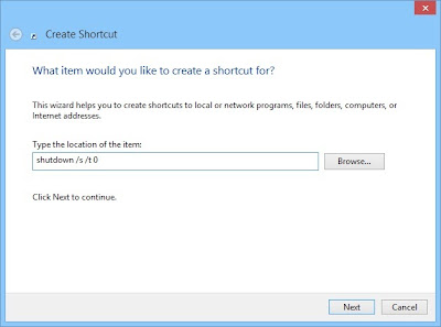 Cara Membuat Shortcut Shutdown di Desktop