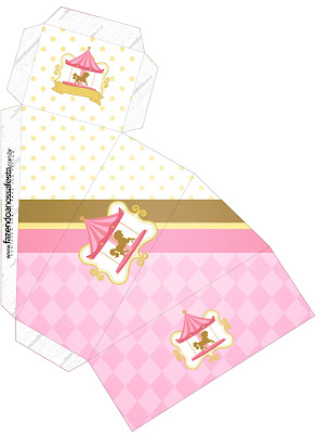 Carrusel en Rosa: Cajas para Imprimir Gratis. Carrusel en Rosa: Cajas para Imprimir Gratis.