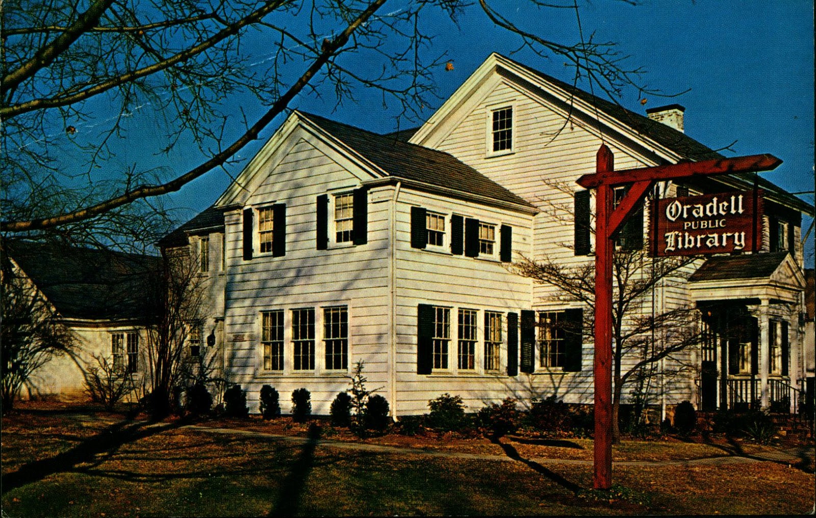 Library Postcards 1967 Library, Oradell, New Jersey
