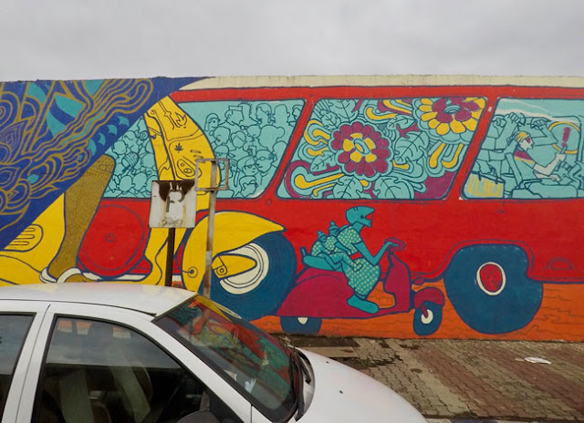 Song of the city - India's largest mural song of city pune street art yerwada jail airport road