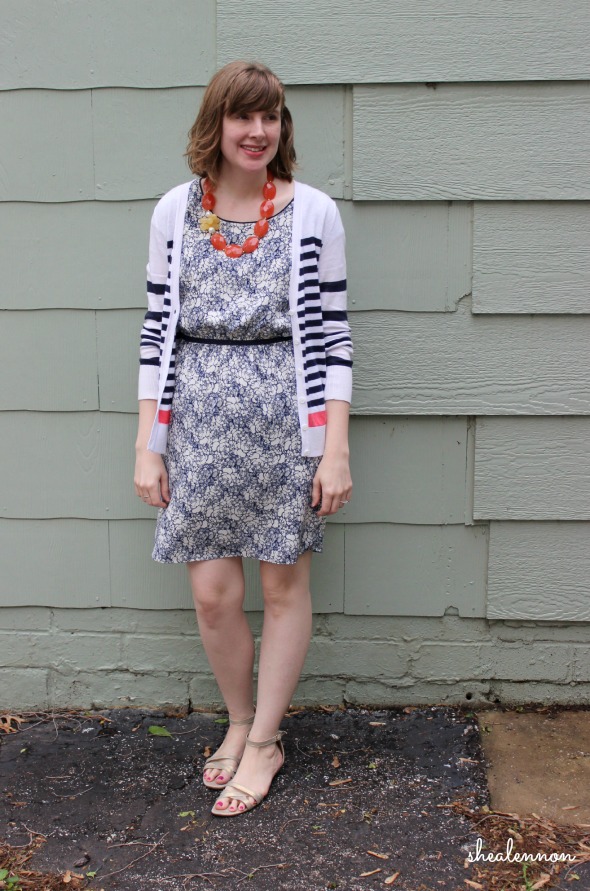 floral dress with stripes for spring | www.shealennon.com