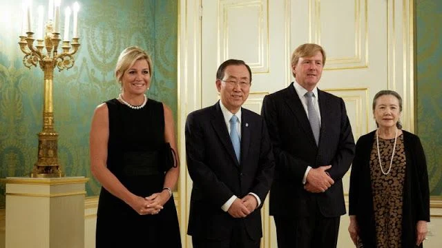  Koning Willem-Alexander en Koningin Maxima ontvangen de huidige secretaris-generaal van de Verenigde Naties Ban Ki-moon