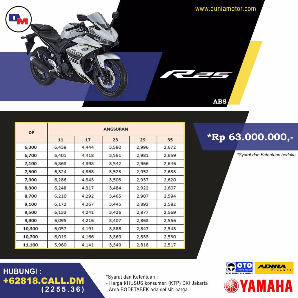Beli Yamaha R25 dan New R15 V3 di Dunia Motor langsung dapat bonus Sena dan voucer diskon !