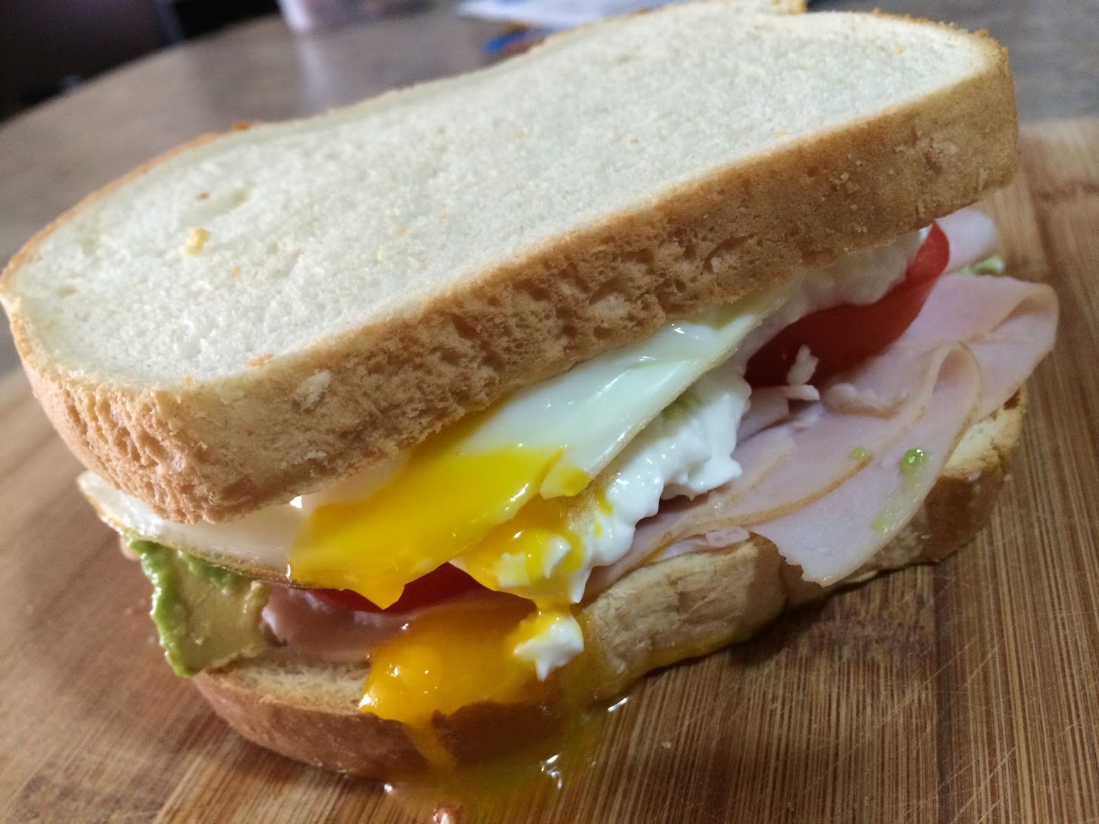 Tannntastic 032 Turkey + Tomato + Avocado + Cottage Cheese + Egg Sandwich