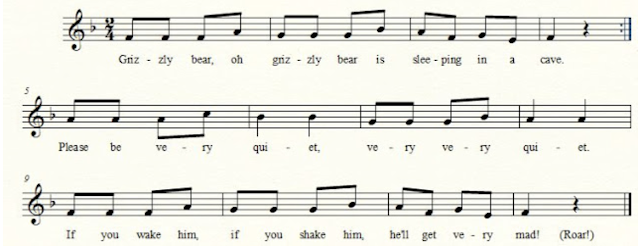 Grizzly Bear: A great singing game for Kindergarten! The blog post also includes other great ways to start music class!