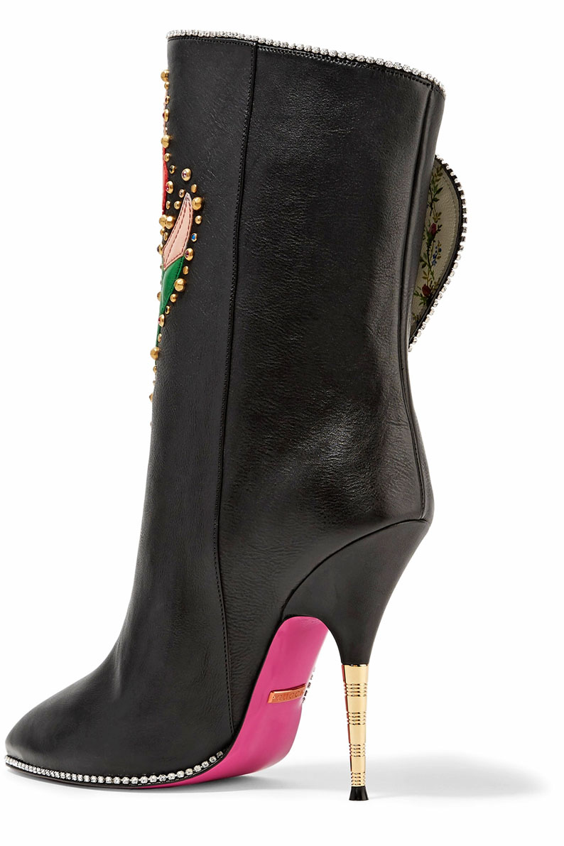 MUST HAVE: Fosca appliquéd embellished textured-leather ankle boots by ...