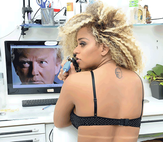 Photogist: See How This Lady Pledged Her Allegiance To Trump Miss Bumbum, Trump