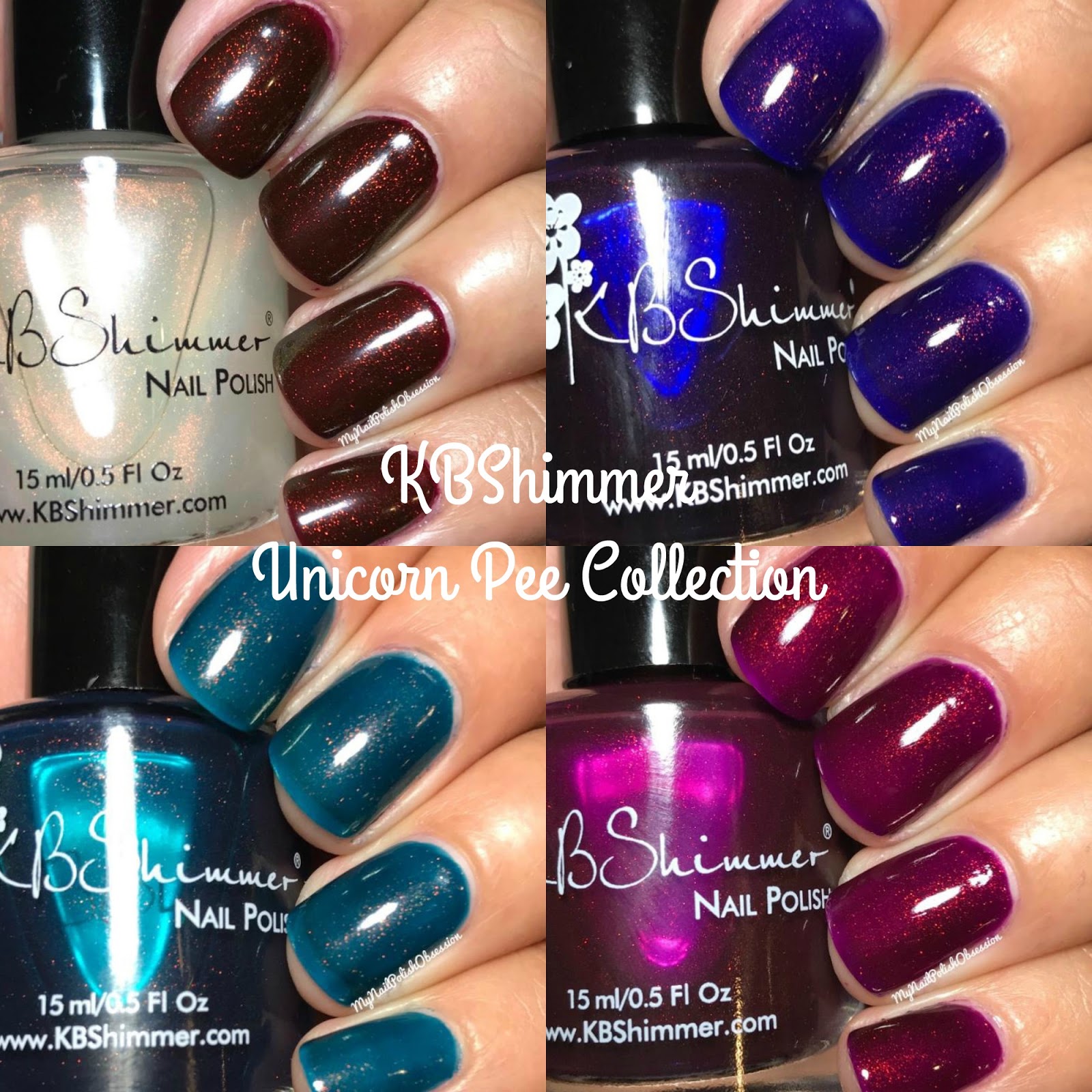 My Nail Polish Obsession Kbshimmer Unicorn Collection Starting It Off With So Jelly Which Sadly Is Curly Sold Out This A Deep Fuchsia Leaning Purple Color Shifting Shimmer You Ll See Coppery Red