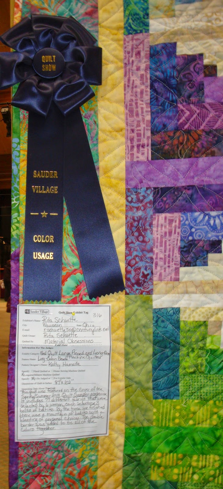 FABRIC THERAPY Sauder Village Quilt Show Part Two...