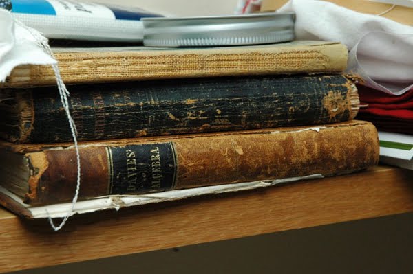 antique book stack