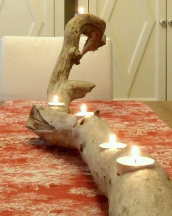 driftwood candle holder